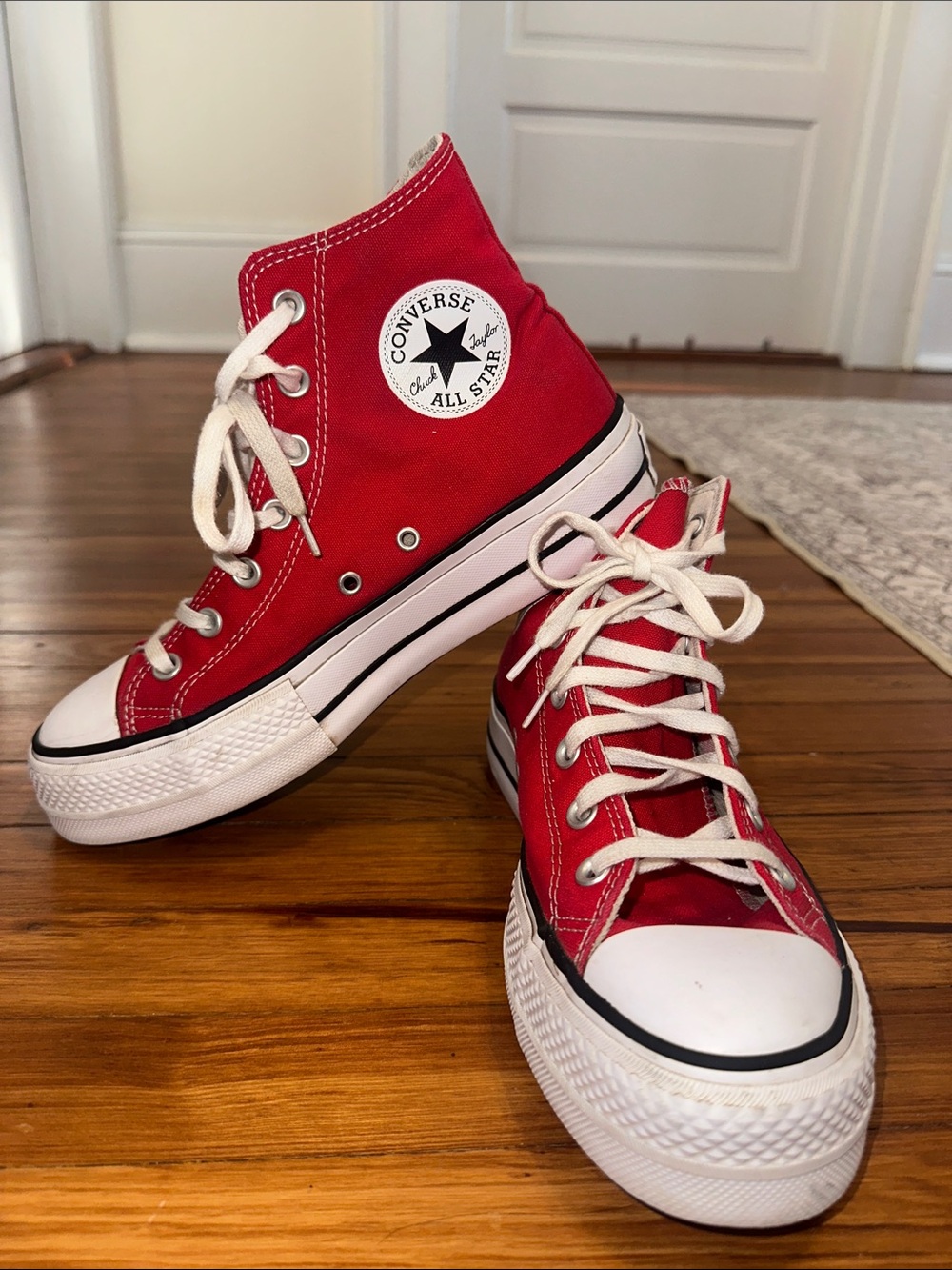 Converse High Top Sneakers - Red and White